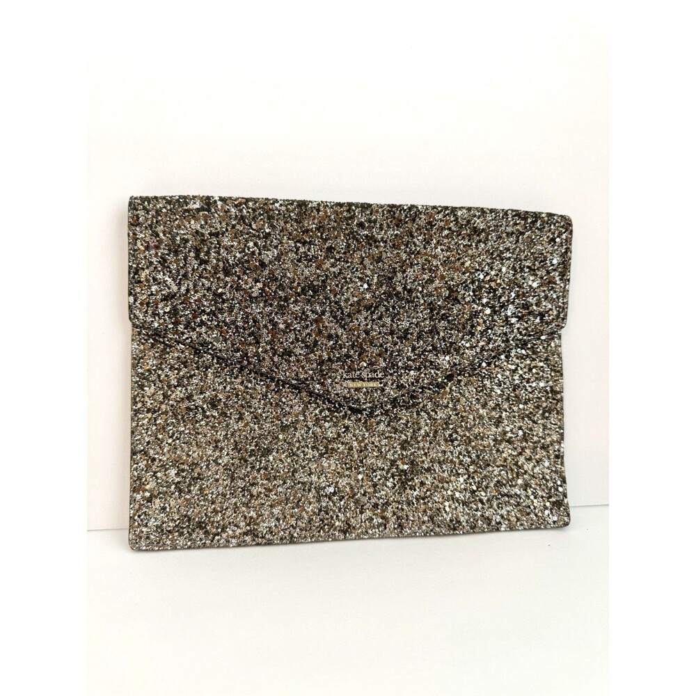 Kate Spade New York Glitter Envelope Clutch Champagne Rose Gold Evening Pouch